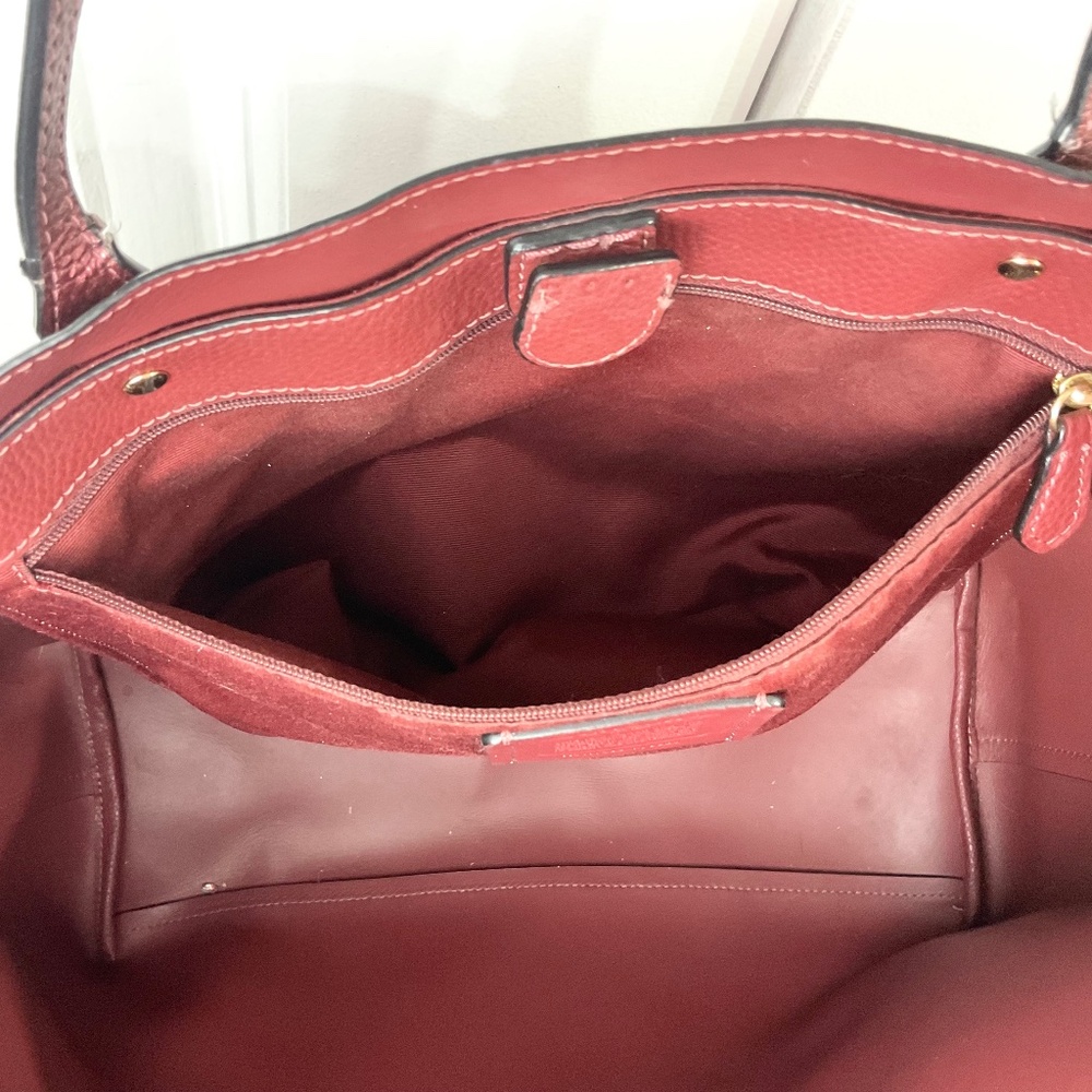 COACH Large Leather Town Tote Double Handle Shoulder Bag Style no F79983 - Picture 8 of 16